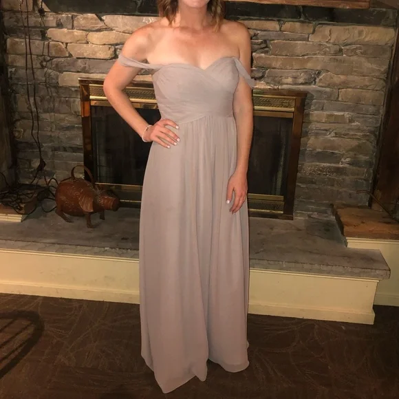 princess polly baby blue dress David's Bridal | Dresses | Davids Bridal Spaghetti Strap Chiffon Bridesmaid  Dress With Slit Desert Coral main image 1